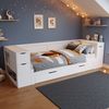 Kinderbett,Daybed, 90 x 200 cm, Einzelbett, multifunktionales Kinderbett mit Schubladen, Regalen und Stauraum, mit nachttisch,mit Stauraum, ohne Matratze, weiß Bild 2