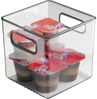 Kühlschrankbox mit Griffen 4er Set Aufbewahrungsbox Kunststoff mDesign rauchgrau Bild 5