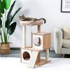 PAWZ Road Kratzbaum Holz Kratzbaum Katzenbaum Sisal Katzenmöbel Katzenhöhle, Grau, aus Holz Bild 3