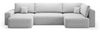 Wohnlandschaft mit Schlaffunktion ARONA XL Stoff Centaur Rostbraun Ottomane Links Bild 4