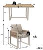 KLAM HOME Garten-Essgruppe 7-tlg. Garten-Essgruppe Beige, 1 Tisch + 6 Stühle mit Seilgeflecht, (Moderne Outdoor Essgruppe mit Kissen, Wetterfest & Pflegeleicht), Platzsparendes Esstisch-Set für Terrasse, Garten & Balkon Bild 3
