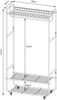 Rollbarer Garderobenständer Vestvågøy 176x90x40 cm Schwarz [en. casa] Bild 3