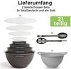 Hausfelder Salatschüssel Set groß, Schüsselset mit Deckel aus Kunststoff BPA-frei, Kunststoff, (Set, 21-tlg), Schüsseln 2x6 L, 2x3,6 L, 2x1,9 L, 2x0,7 L + 2 x Salatbesteck Bild 2
