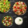 Hausfelder Salatschüssel Set groß, Schüsselset mit Deckel aus Kunststoff BPA-frei, Kunststoff, (Set, 21-tlg), Schüsseln 2x6 L, 2x3,6 L, 2x1,9 L, 2x0,7 L + 2 x Salatbesteck Bild 4