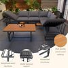 Merax Gartenlounge-Set mit verstellbaren Module, (3-tlg, 2 Bänke, 1 Tisch), Gartenmöbel Set Akazie, höhenverstellbar, Balkonmöbel, Sitzgruppe Bild 3