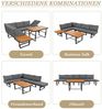 Merax Gartenlounge-Set mit verstellbaren Module, (3-tlg, 2 Bänke, 1 Tisch), Gartenmöbel Set Akazie, höhenverstellbar, Balkonmöbel, Sitzgruppe Bild 2
