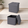 belviona Sitzhocker mit Stauraum, faltbare Sitzbox mit Leinenbezug, gepolsterte Sitzfläche & 40 l Stauraum, 38 x 38 x 38 cm, grau Bild 3