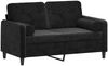 vidaXL 2-Sitzer-Sofa mit Zierkissen Schwarz 120 cm Samt 3200876 Bild 3