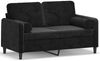 vidaXL 2-Sitzer-Sofa mit Zierkissen Schwarz 120 cm Samt 3200876 Bild 2