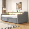Polsterschlafsofa 90/180x190 cm -Hellgrau, ausziehbar mit Staufach und USB-Anschluss Bild 3