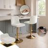 CLP Barhocker Hover Samtbezug höhenverstellbar drehbar mit Rückenlehne,creme Metall gold Bild 4