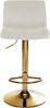 CLP Barhocker Hover Samtbezug höhenverstellbar drehbar mit Rückenlehne,creme Metall gold Bild 5