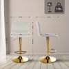 CLP Barhocker Hover Samtbezug höhenverstellbar drehbar mit Rückenlehne,creme Metall gold Bild 2