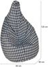 Dmora Pouf Maristella, Mehrzwecksessel, Sitzsack, Hockerhocker, Made in Italy, 80x80 h120 cm, Schwarz und Weiß, Großer Hahnentritt Bild 3