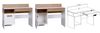 Marmex Möbel Grant Set-04B Jugendzimmer Komplett-Set 5-teilig mit Eckschrank, Schreibtisch, Wandregal, offenes Regal, Kinderzimmermöbel mit Schreibtisch, laminierte Spanplatte, Kleiderstange, weiß+riviera Eiche, 289x195x55 cm Bild 4