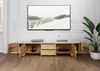 TV-Board Mango 220x40x50 natur lackiert / Marmor weiß FLORENZ #102 Bild 4