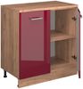 Küchenschrank für Dachschrägen R-Line Rot Hochglanz 80 cm ohne Schräge mit 2 Türen Vicco Bild 3