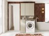 Platan Room Badezimmer-Set Waschmaschinenschrank 65 cm breit und Hochschrank 33 cm breit, Badschrank Aufbewahrungsschrank für Bad, Hoch Schrank Schmal Bild 2