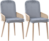 Stuhl 2er-Set, ca. BxTxH cm, Samt & PE-Rattan, Metallbeine, grau,32*45*90 cm Bild 5