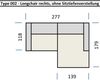 Wohnlandschaft >Wolve< Kopfteilverstellungen, 2 Kissen, Cord mint - 277x108x179cm (BxHxT) Bild 3