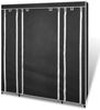 vidaXL Stoffschrank mit Fächern Kleiderstangen 45×150×176 cm Schwarz 240495 Bild 4