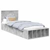 vidaXL Bettrahmen mit Regal Beton Grau 90 x 190 cm Holzwerkstoff 3408406 Bild 2