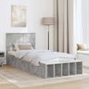 vidaXL Bettrahmen mit Regal Beton Grau 90 x 190 cm Holzwerkstoff 3408406 Bild 3