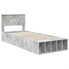 vidaXL Bettrahmen mit Regal Beton Grau 90 x 190 cm Holzwerkstoff 3408406 Bild 4