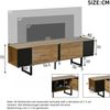 TV-Schrank aus Spanplatte mit 2 Türen & offenen Fächern, 180 x 40 x 55 cm, Naturholz/Schwarz Bild 4