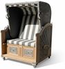 Strandkorb Teak grau/creme Stoff 2 Sitzer Vollliegemodell BASIC Modell Bild 4