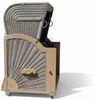 Strandkorb Teak grau/creme Stoff 2 Sitzer Vollliegemodell BASIC Modell Bild 3