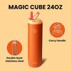 Isolierte Trinkflasche 680ml Sport Wasserflasche Strohhalm Griff Orange Bild 5