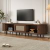 MODFU Lowboard Rattan-Elemente (Fernsehschrank, Fernsehtisch,TV-Board,TV-Ständer, Wohnzimmermöbel, 1 St, 2 Schiebetür, 1 Schublade), Rattan-Design, mit verstellbare Füße Bild 3