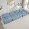 4-Sitzer modulares Ecksofa H 79 x T 366 x B 104 cm aus granuliertem Fleece in Blau, frameless mit Ottoman Bild 3