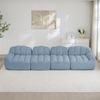 4-Sitzer modulares Ecksofa H 79 x T 366 x B 104 cm aus granuliertem Fleece in Blau, frameless mit Ottoman Bild 2