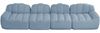 4-Sitzer modulares Ecksofa H 79 x T 366 x B 104 cm aus granuliertem Fleece in Blau, frameless mit Ottoman Bild 4
