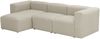 Sofa 3-Sitzer mit Ottomane Kattrina Flachgewebe creme Bild 3