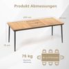 Gartentisch mit Schirmloch Terrassentisch für 8 Personen Rechteckiger Balkontisch aus Akazienholz Bild 2