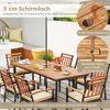 Gartentisch mit Schirmloch Terrassentisch für 8 Personen Rechteckiger Balkontisch aus Akazienholz Bild 4