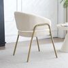 Esszimmerstuhl aus weißem Lammplüsch mit goldenen Beinen – Weicher Polsterstuhl im modernen Design, Komfortstuhl für Esszimmer Bild 2
