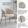 Esszimmerstuhl aus weißem Lammplüsch mit goldenen Beinen – Weicher Polsterstuhl im modernen Design, Komfortstuhl für Esszimmer Bild 5
