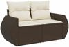 vidaXL 6-tlg. Garten-Sofagarnitur mit Kissen Braun Poly Rattan 3221392 Bild 5