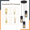 ZMH Pendelleuchte 3-flammig Glas Pendelleuchte E27 LED rund schwarz Pendelleuchte Bild 3