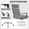 Bürostuhl Ergonomisch Wippfunktion 150 kg belastbar Armlehne grau Bild 5