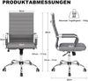 Bürostuhl Ergonomisch Wippfunktion 150 kg belastbar Armlehne grau Bild 3