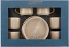 12-teiliges Mokkatassen Set aus hochwertigem Porzellan, 90 ml - Taupe/Gold Bild 4