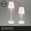 BRILONER – LED Akku Tischleuchte 2 in 1, Stufenweise Dimmbar, Touch, Mobiles Licht, LED Tischlampe Aussen, LED Tischleuchte kabellos, Weiß Bild 4