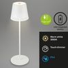 BRILONER – LED Akku Tischleuchte 2 in 1, Stufenweise Dimmbar, Touch, Mobiles Licht, LED Tischlampe Aussen, LED Tischleuchte kabellos, Weiß Bild 3