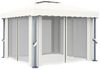 vidaXL Pavillon mit Vorhang 3x3 m Cremeweiß Aluminium 3053377 Bild 3