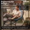 STEELSØN 'Veldora' Schaukelstuhl, schwarzes Polyrattan, Kissen beige, ergonomischer Relaxsessel, bis 125kg, XXL Schaukelsessel 75×100×65 cm Bild 3